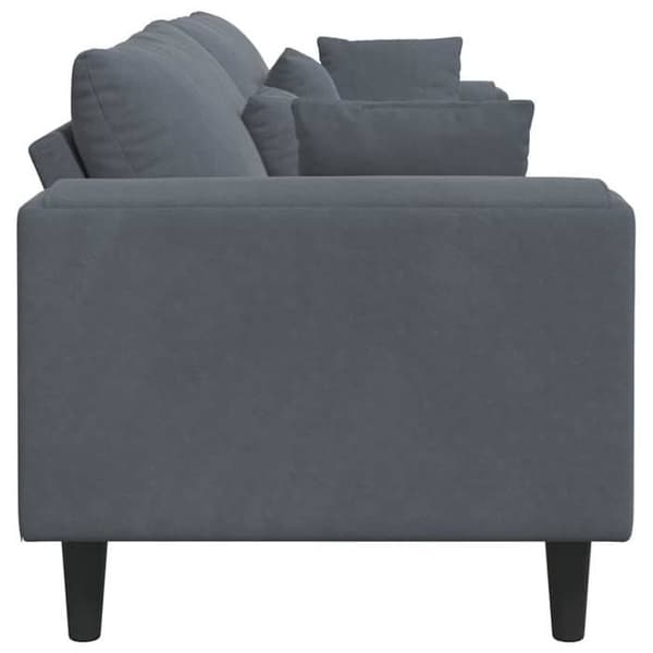 Divaani - MAISON EXCLUSIVE - 250 x 77 x 76 cm - Tummanharmaa sametti - Jousityyny - Vanerikehys Mörkgrå
