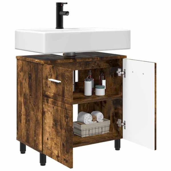 Maison Exclusive - Badeværelsesvaskeskab Røget eg 60 x 35 x 60 cm