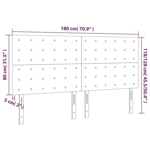 Maison Exclusive - LED-päätyharso Tummanharmaa 180x5x118/128 cm Sametti mörkgrå