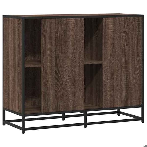 Maison Exclusive - Buffé ek brun 92x35x76 cm Ingenjörsträ