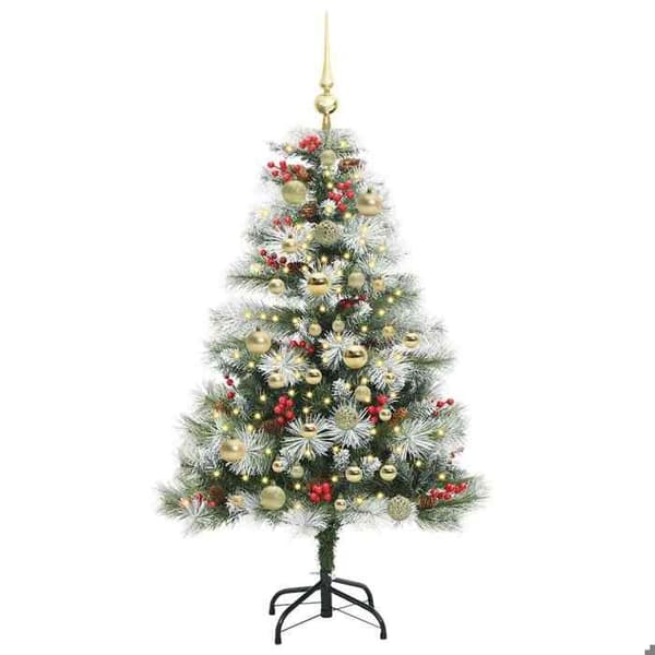Maison Exclusive - Grön och vit konstgjord julgran 120 cm