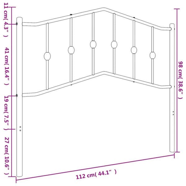 Maison Exclusive - Erstatnings hovedgærde i sort metal 107 cm