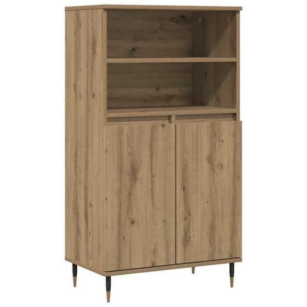 Maison Exclusive - Buffé hög ek hantverk 60x36x110 cm ingenjörsträ