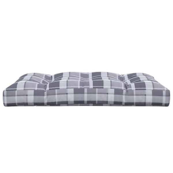 Pallkudde - EXKLUSIV HEM - Rutig mönster (grå) - 120x80x12 cm - Hållbar polyester - Fyllning av hålfibrer Grå