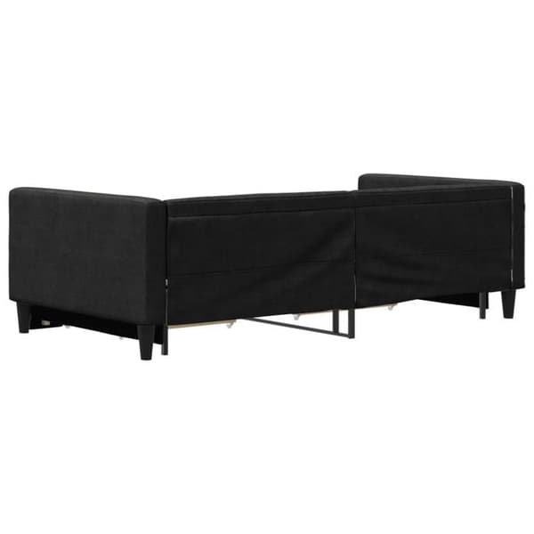 Maison Exclusive - Sengebænk med udtræk og skuffer uden madras sort 100x200cm