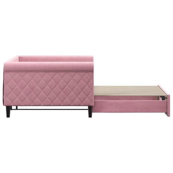 Maison Exclusive - Dagbädd med utdragbar säng rosa 100x200 cm sammet