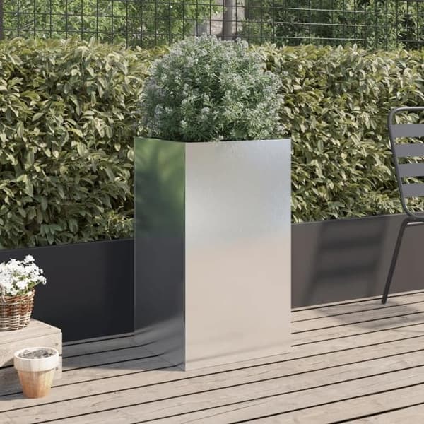 Maison Exclusive - Silverfärgad kruka 42x38x75 cm rostfritt stål
