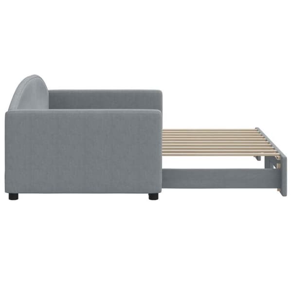 Maison Exclusive - Sovesofa med udtræksseng lys grå 90x190 cm stof
