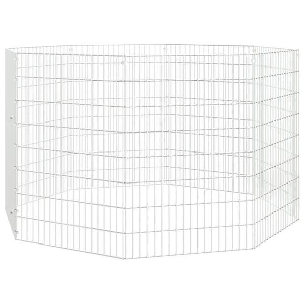 Maison Exclusive - Indhegning til fritgående dyr 8 paneler 54x80cm galvaniseret jern Silver