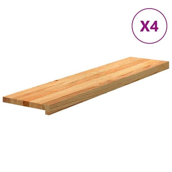 Trappe - EKSKLUSIV HUS - 4 stk - Massivt egetræ - 110x25x2 cm - Lys brun ljusbrun