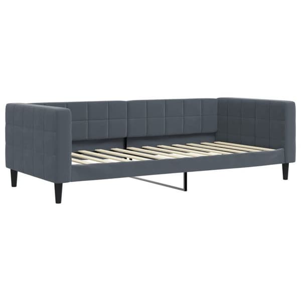 Maison Exclusive - Dagbädd och utdragssäng med mörkgrå madrass 100x200 cm sammet Mörkgrå