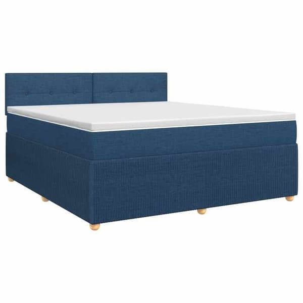 Maison Exclusive - Boxspring säng med madrass Blå 160 x 200 cm Tyg Blå