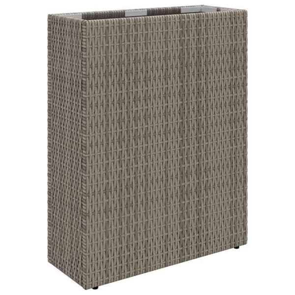 Jardinière - MAISON EXCLUSIVE - 55 x 22 x 70 cm - Polyrottinki - Suorakulmainen - Harmaa