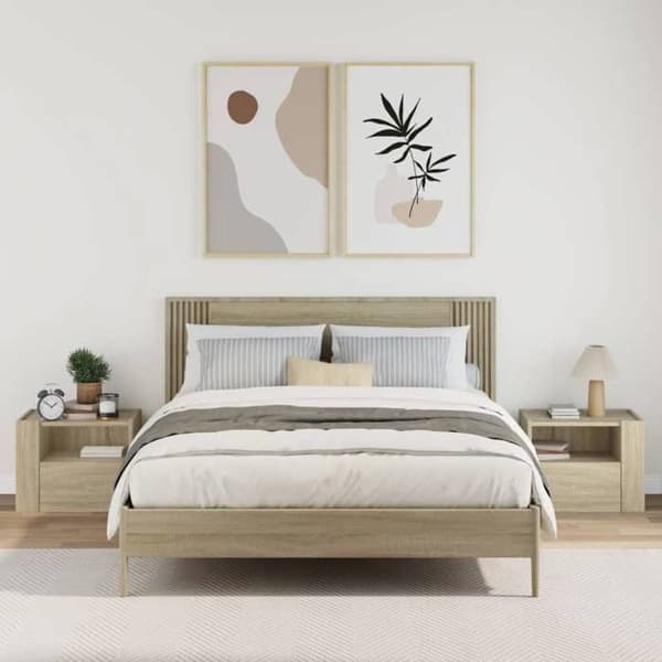 Maison Exclusive - Väggmonterade sängbord 2 st ek sonoma 45x30x35 cm