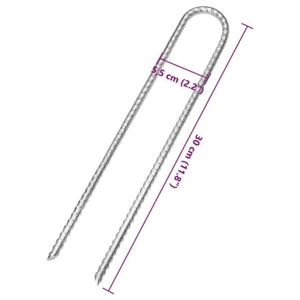 Maison Exclusive - Teltstænger 6 stk i U-form 30 cm Ø7mm galvaniseret stål