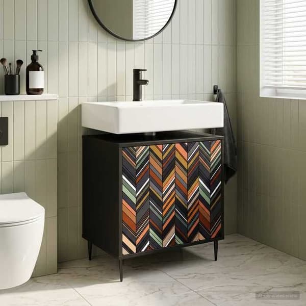 Maison Exclusive - Badeværelsesskab OMMEN Sort eg 60 x 40 x 61 cm