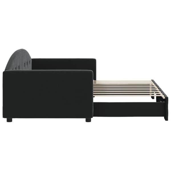 Maison Exclusive - Musta 90x190 cm samettinen vuodesohva, jossa on vuodevaatelaatikko