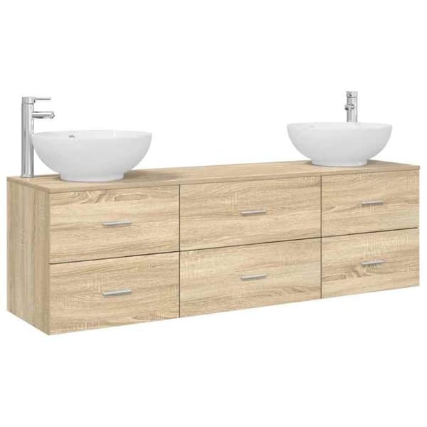 Maison Exclusive - 3-delars badrumsinredning Sonoma-ek