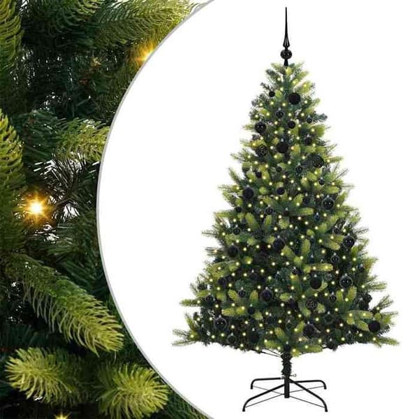 Maison Exclusive - Kunstigt juletræ i fleksibel silikone med 300 LED lys Grøn Grön