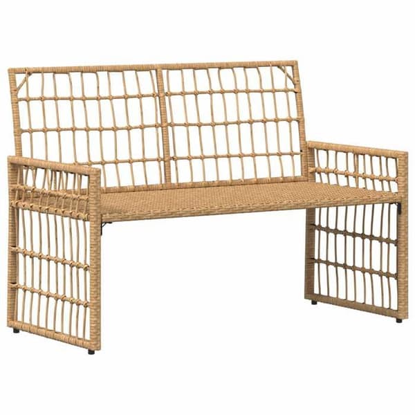 Maison Exclusive - Utomhusbänk 2-sits 116 x 55 x 82 cm Stål och Poly Rattan