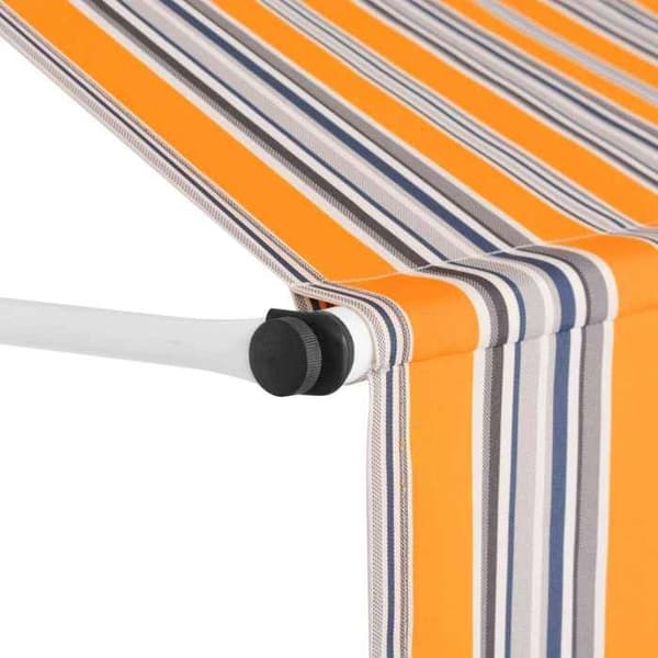 Exklusivt hus - Manuell utdragbar markis 400 cm Gula och blå ränder