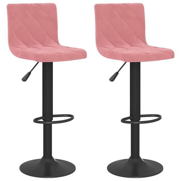 Maison Exclusive - Barstolar set om 2 rosa sammet