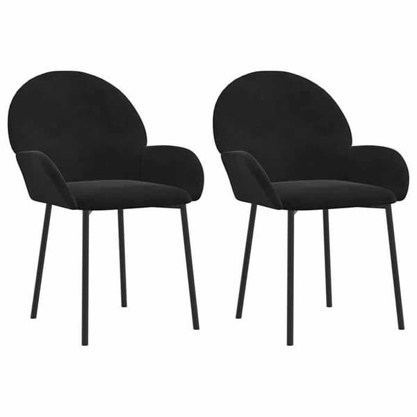 Maison Exclusive - Ruokatuolit 2 kpl Musta Sametti