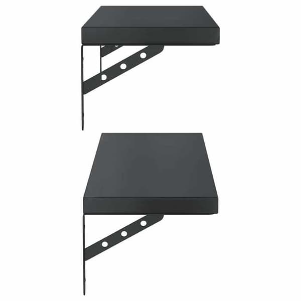 Maison Exclusive - Væghylder 2 stk 75x23,5 cm sort rustfrit stål