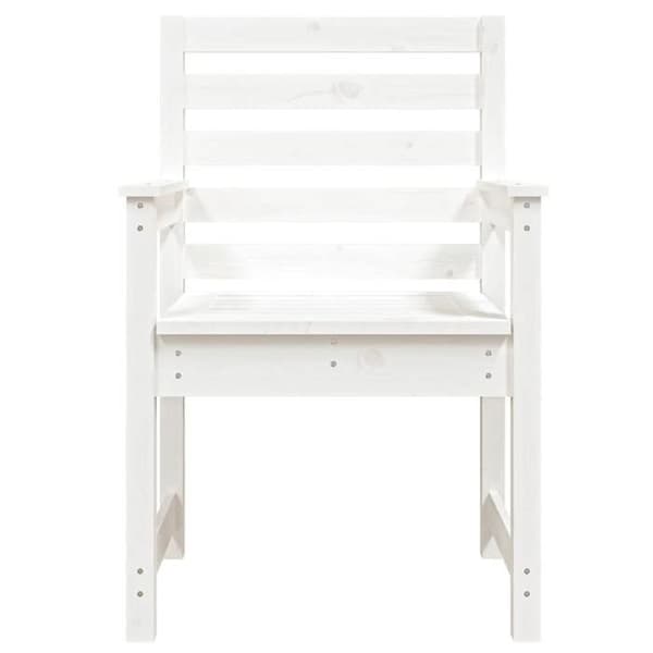 Maison Exclusive - Trädgårdsstolar set om 2 vit 60x48x91 cm massiv furu