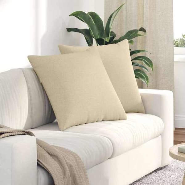 Kuddar - EXKLUSIV HEM - 60 x 60 cm (set om 2) - Kräm - Avtagbar - Polyester Grädde