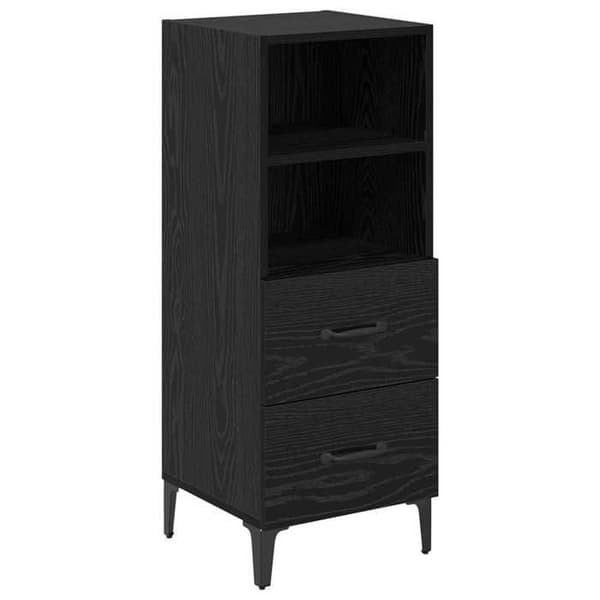 Maison Exclusive - Buffet Sort egetræ 34 x 34,5 x 90 cm Ingeniørtræ svart ek