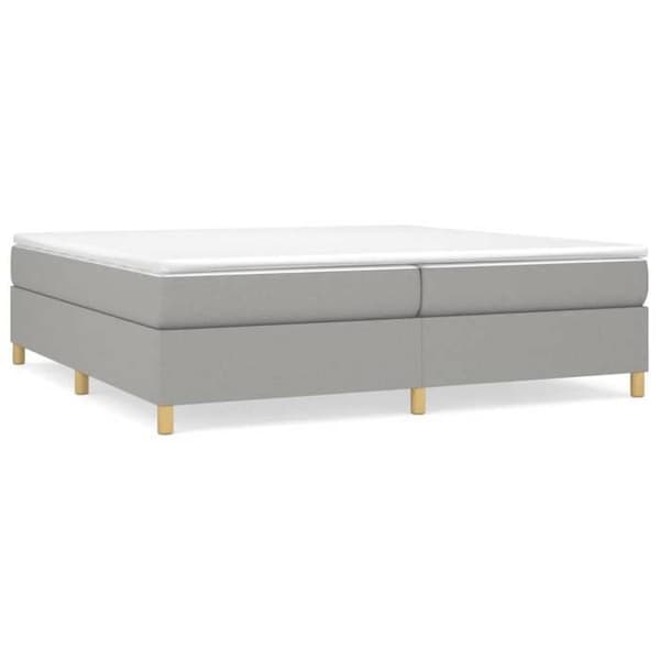 Maison Exclusive - Sängram med lameller ljusgrå 200x200 cm tyg ljusgrått