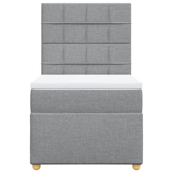 Maison Exclusive - Seng med lameller og madras Grå lys 100x200cm Stof
