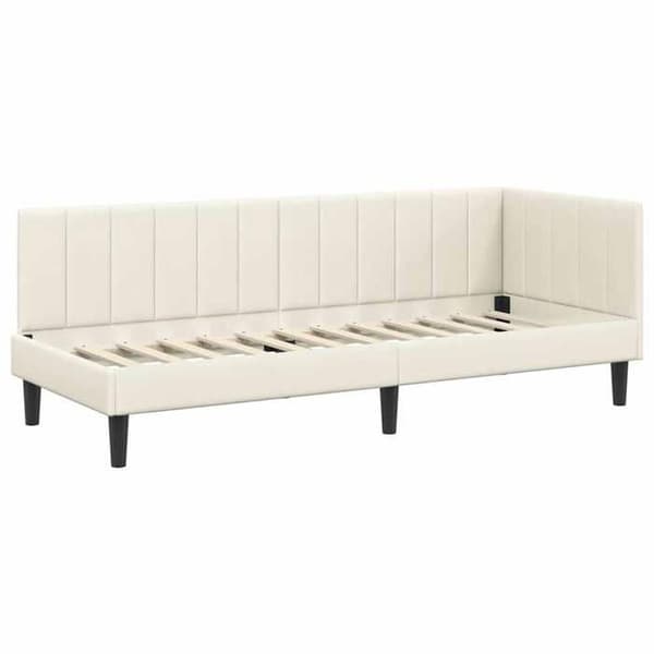 Maison Exclusive - Vinkel sengestel Creme 80 cm x 200 cm Velour