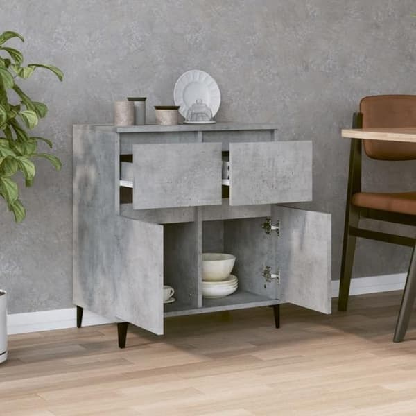 Maison Exclusive - Buffé Grå betong 60x35x70 cm Ingenjörsträ
