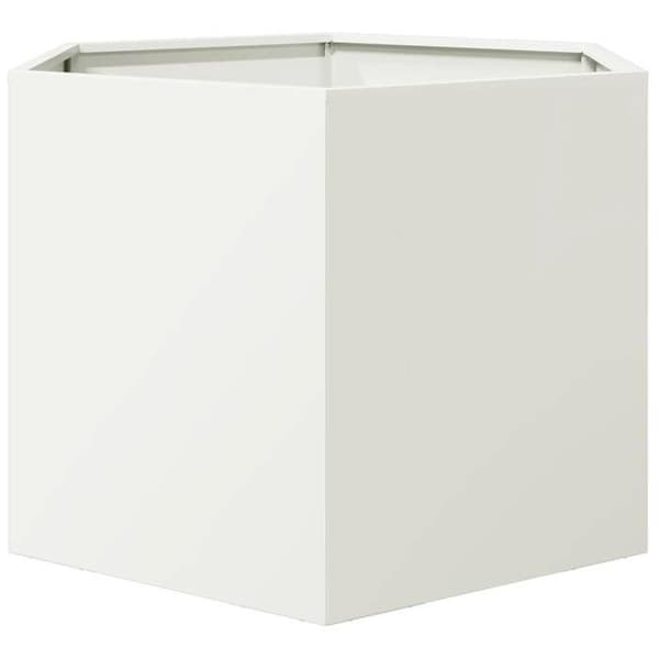 Maison Exclusive - Hvid hexagonal plantekasse 69x60x45 cm stål Vit