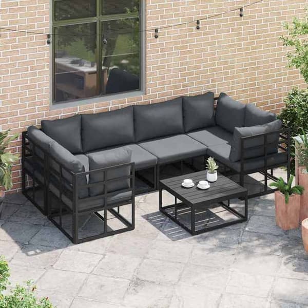 Maison Exclusive - Sæt af 6 pc have-sofaer Sort Aluminium Svart