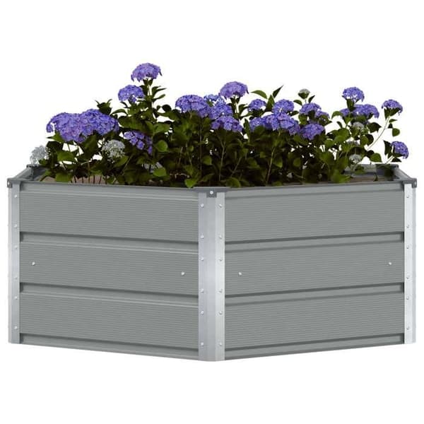 Maison Exclusive - Lys grå plantekasse 129 x 129 x 45 cm Stål