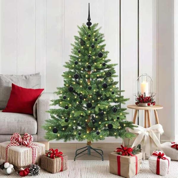 Kunstig juletræ - EKSKLUSIV HUS - 150 cm - Grøn - 150 LED - USB genopladelig Grön