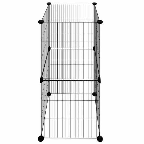 Maison Exclusive - Kæledyrbur med 8 paneler Sort 35x35 cm Stål