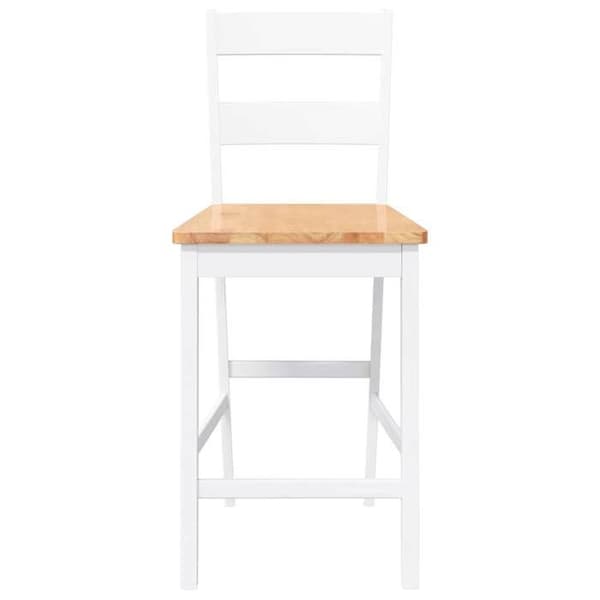 Maison Exclusive - Barstolar 2 st vit massiv gummiträ