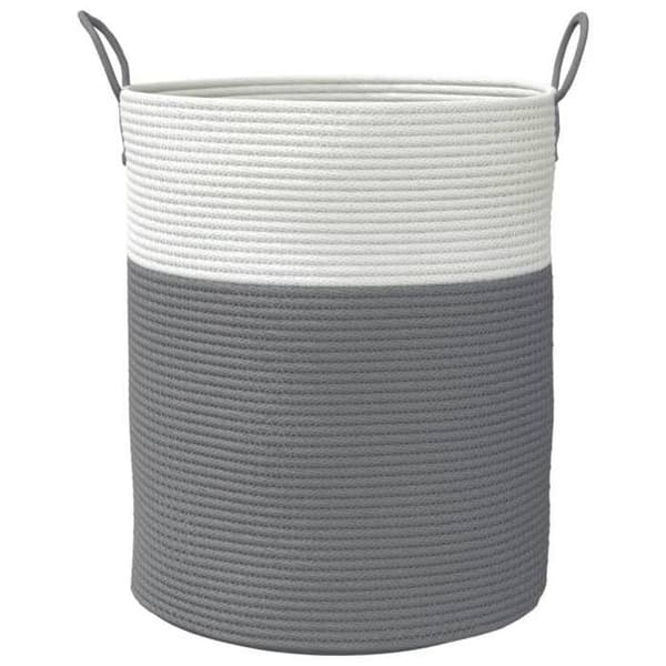 Maison Exclusive - Opbevaringskurv grå og hvid Ø38x46 cm bomuld Grå och vit