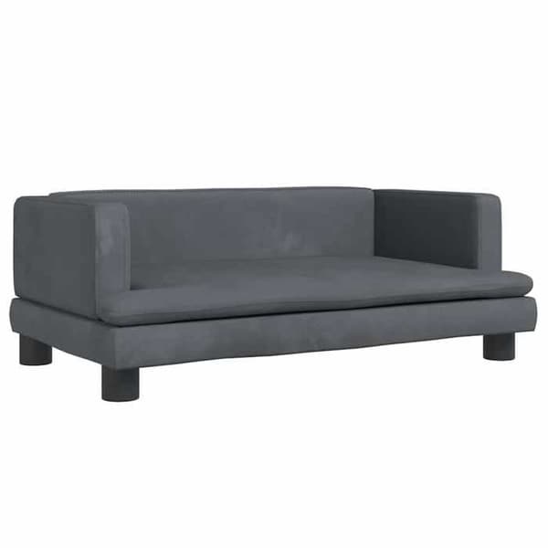 Maison Exclusive - Tummanharmaa koiranpeti 80x45x30 cm samettia mörkgrå