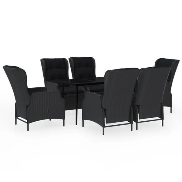 Maison Exclusive - 7 osan ulkoilmapöytäryhmä tummanharmaa