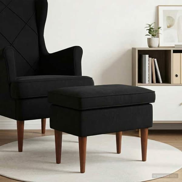 Maison Exclusive - Puff Sort 55 x 35 x 41 cm Velour