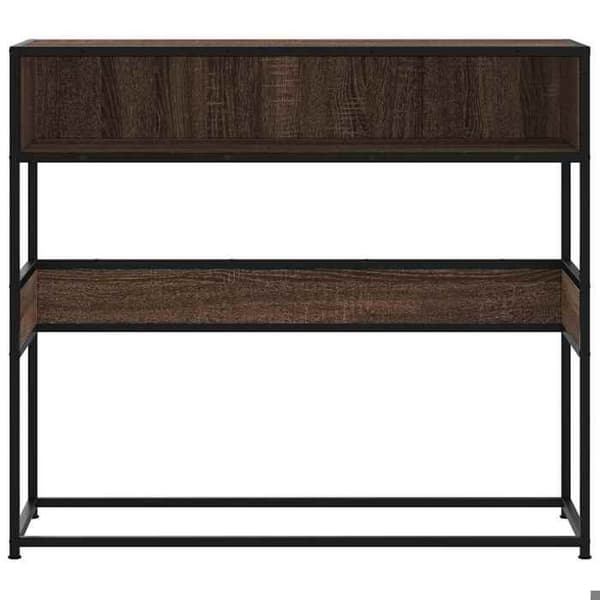 Maison Exclusive - Konsolbord i brunt egetræ 90x35x80 cm i ingeniørtræ