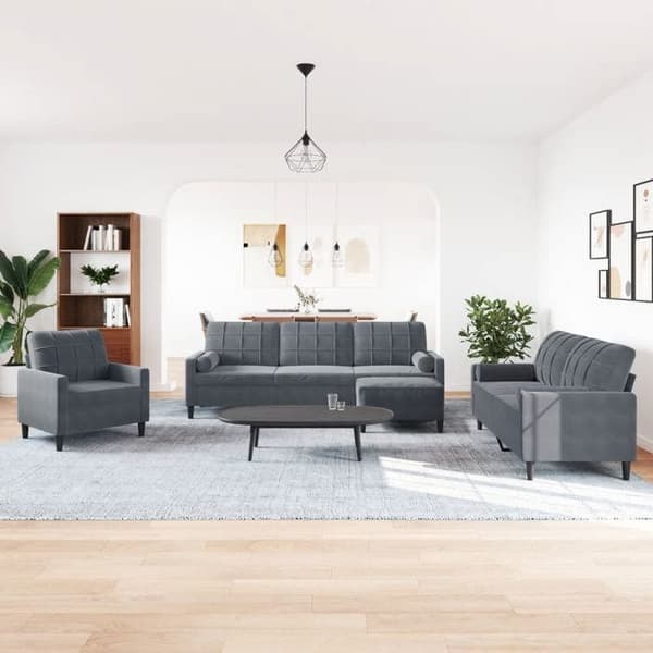 Maison Exclusive - 4-osainen sohvasetti tyynyjen ja samettityynyjen kanssa