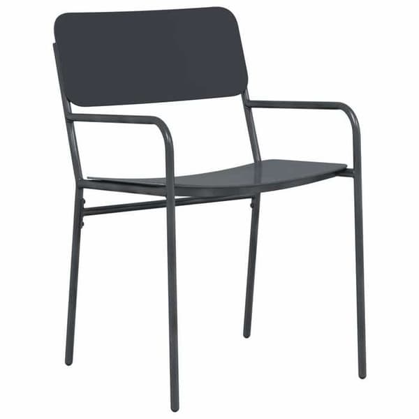 Maison Exclusive - Trädgårdsstolar 2 st Anthracite Stål antracit