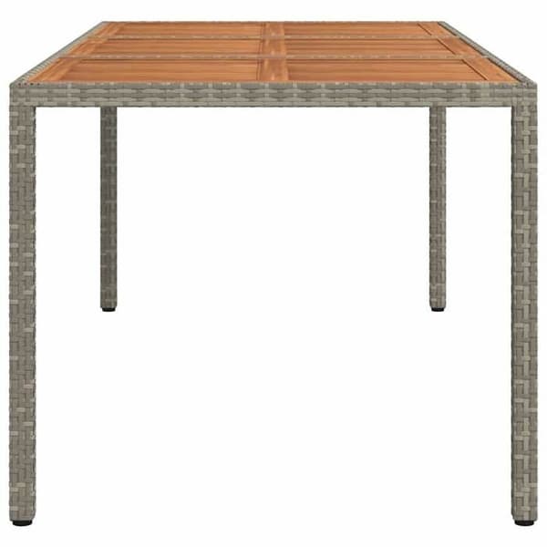 Maison Exclusive - Trädgårdsbord 190x90x75 cm Flätad resin/akaciaträ Grå Grå