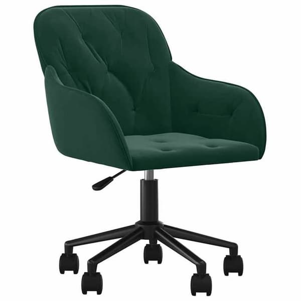 Maison Exclusive - Svarte kontorstol i mørkegrønt velour Mörkgrön